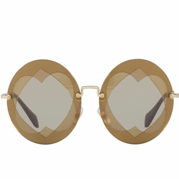 MIU MIU Round Heart Sunglasses Hazelnut SMU 01S - Picture 4 of 4